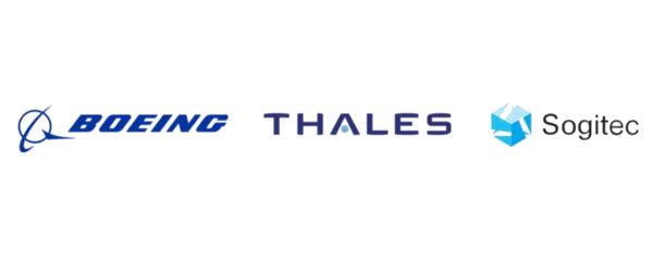 Boeing, Thales, Sogitec logos