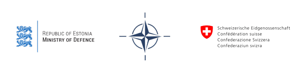 MODs of Estonia, NATO and Switzerland logo
