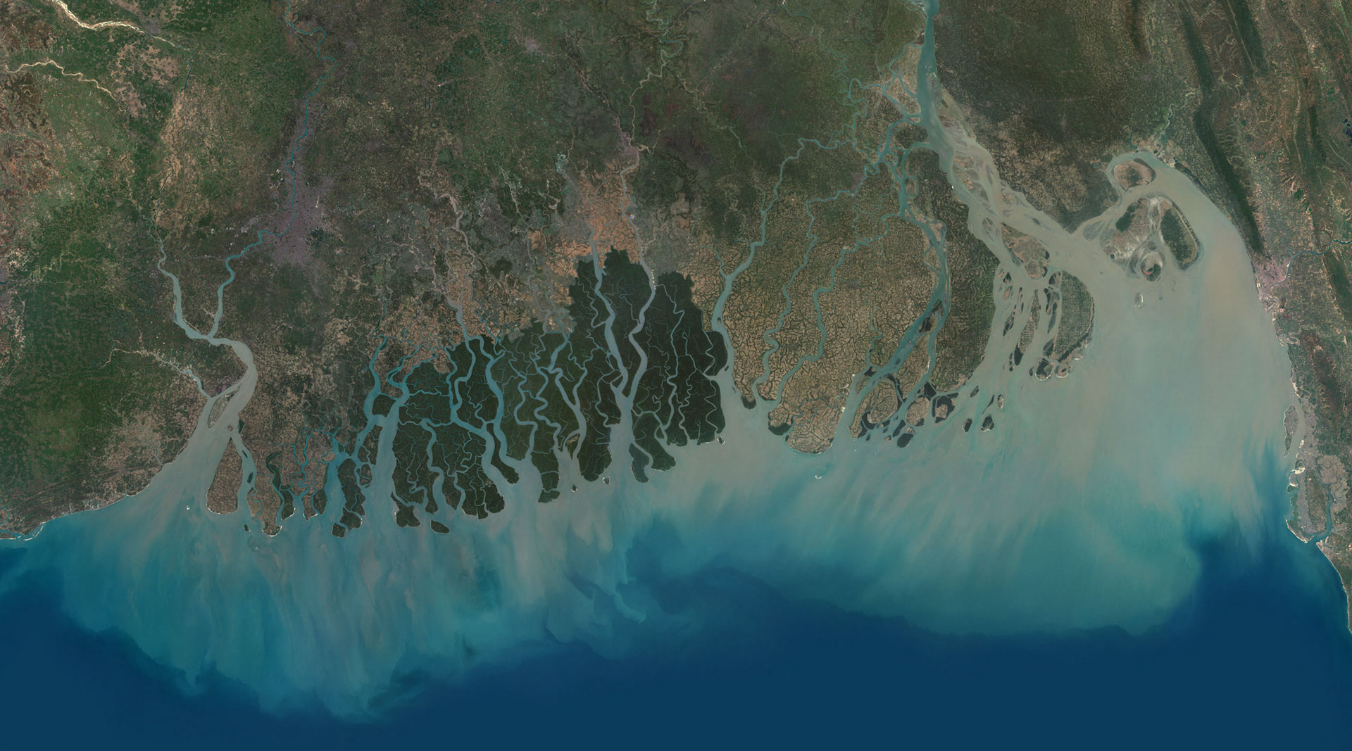 PlanetSAT Imagery Basemap 2025 of Ganges Delta, India