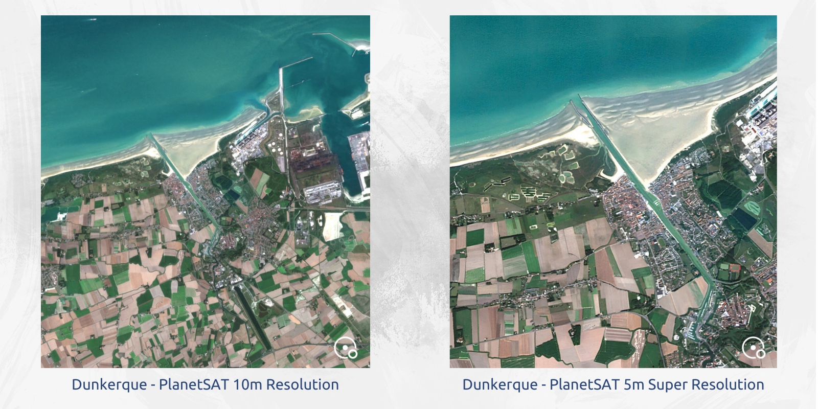 PlanetSAT Comparatif Imagery of Dunkerque, France