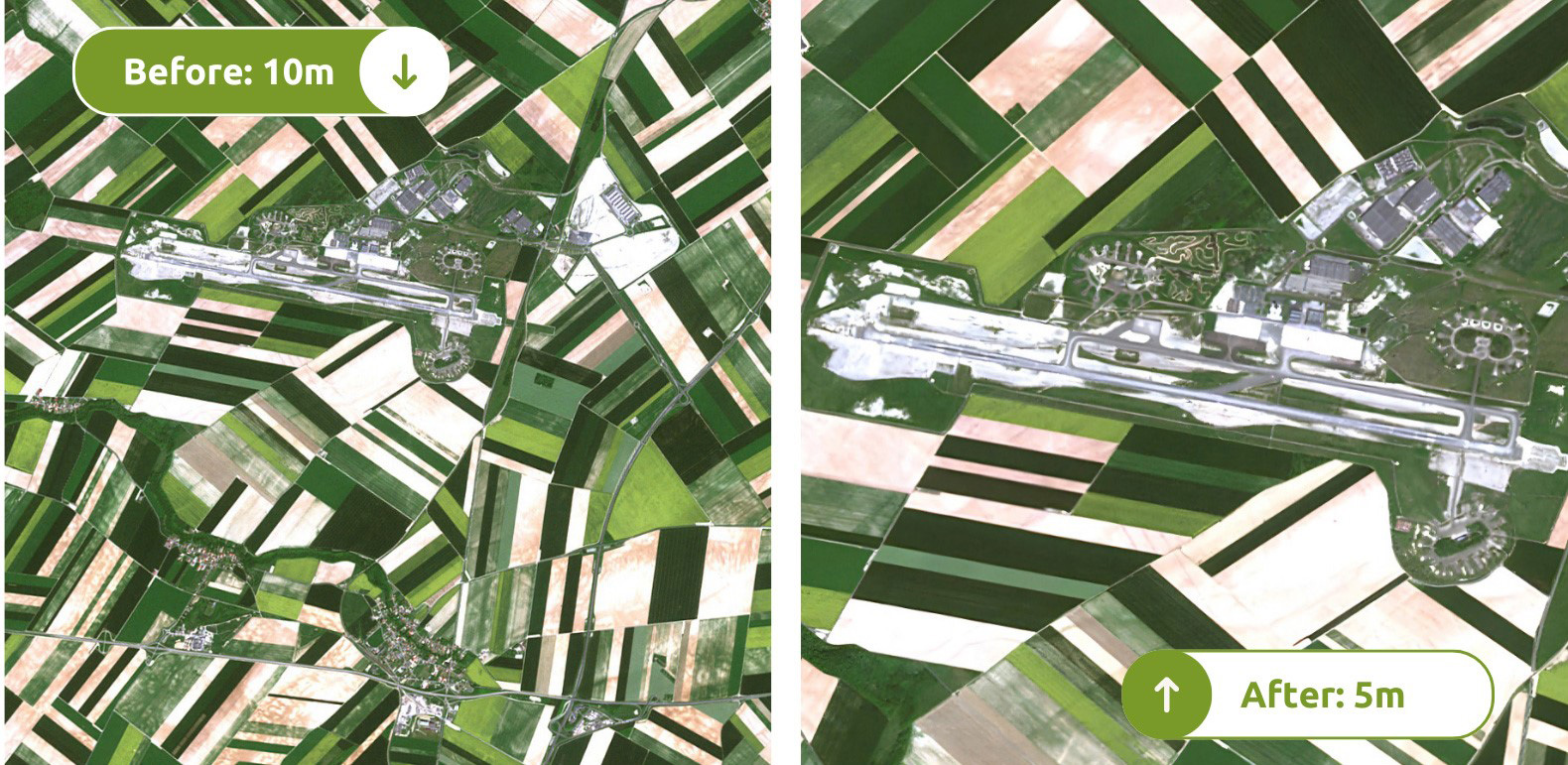 PlanetSAT Super High Resolution Imagery of fields, France