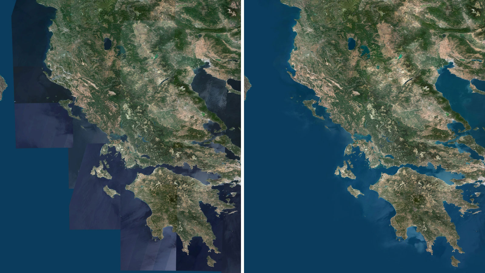 PlanetSAT Image Color Correction Grece Mosaic