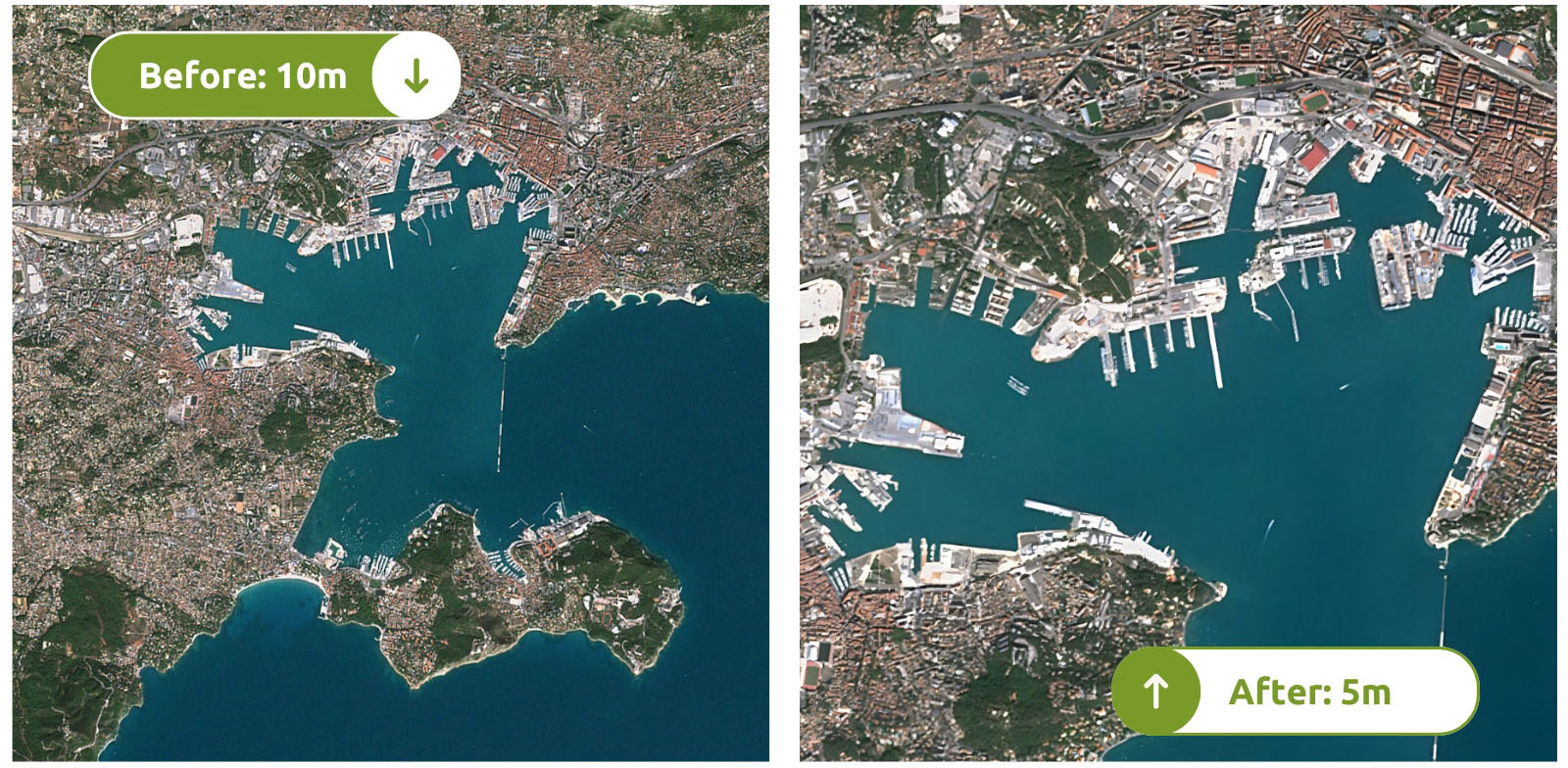 PlanetSAT Super High Resolution Imagery of Toulon, France