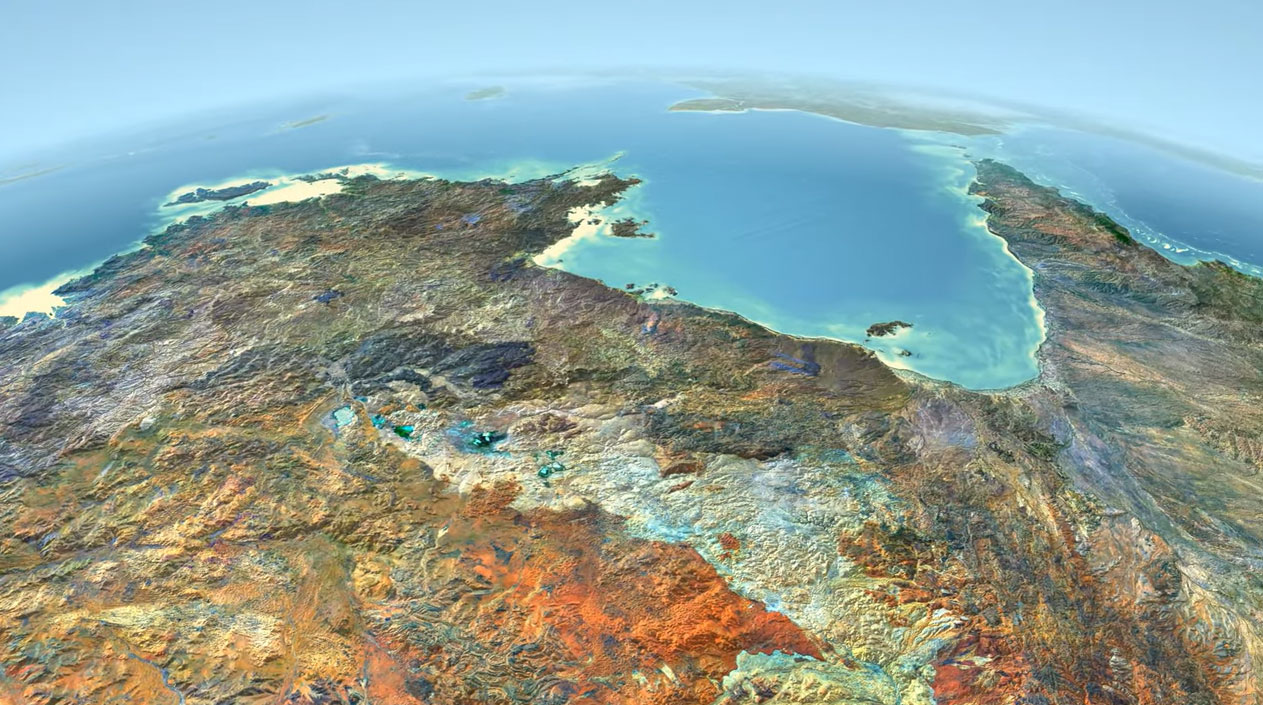 PlanetSAT Imagery in 3D view of North Australia