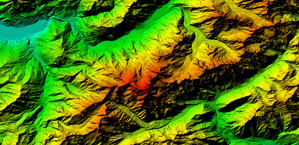 PlanetDEM elevation data of the Mont Blanc