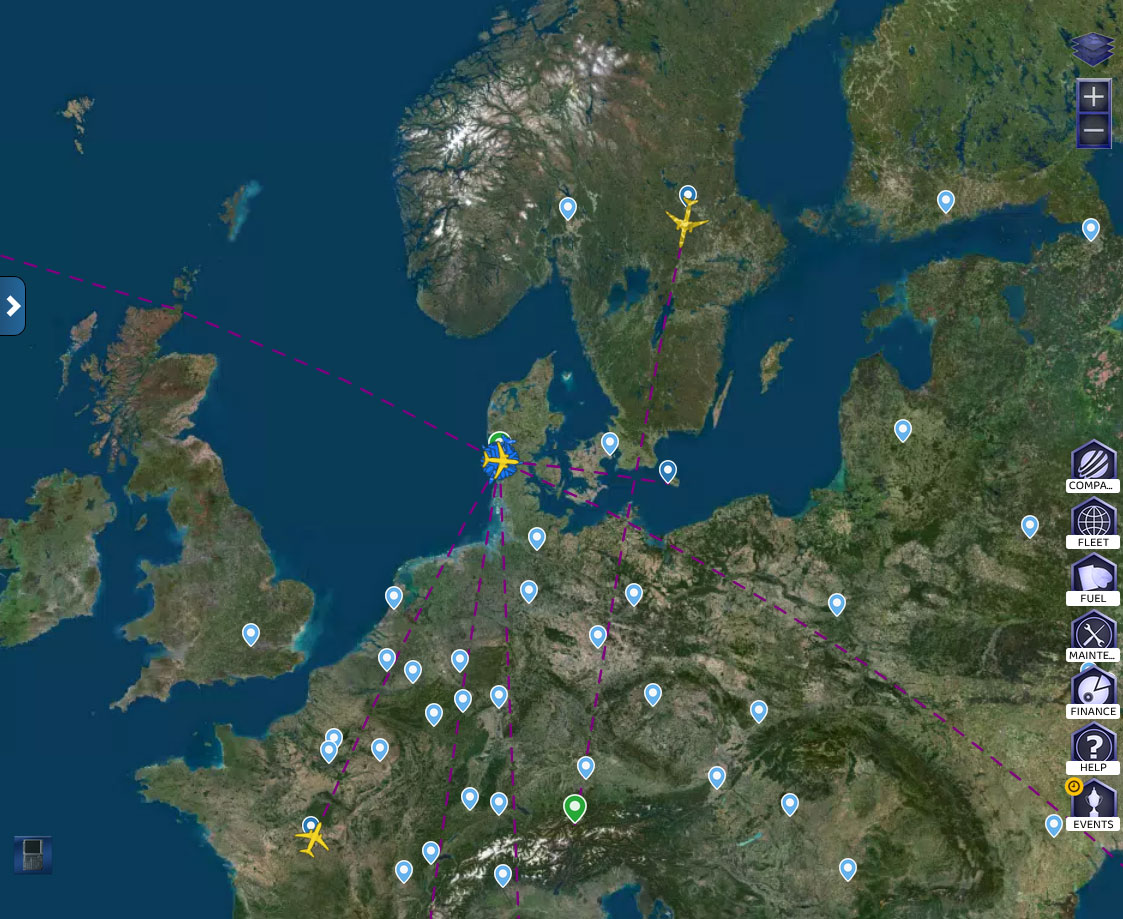 PlanetSAT imagery basemap in Airline Manager by Trophy Games