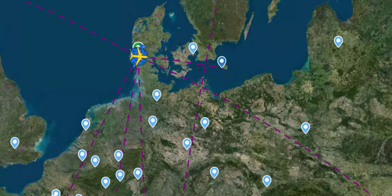 PlanetSAT imagery basemap in Airline Manager by Trophy Games